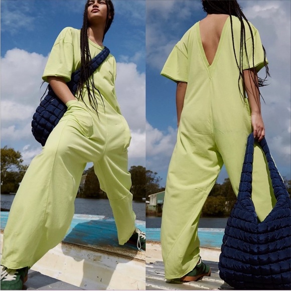 Free People Pants - FREE PEOPLE Movement Limeade Hot Shot Tee Onesie